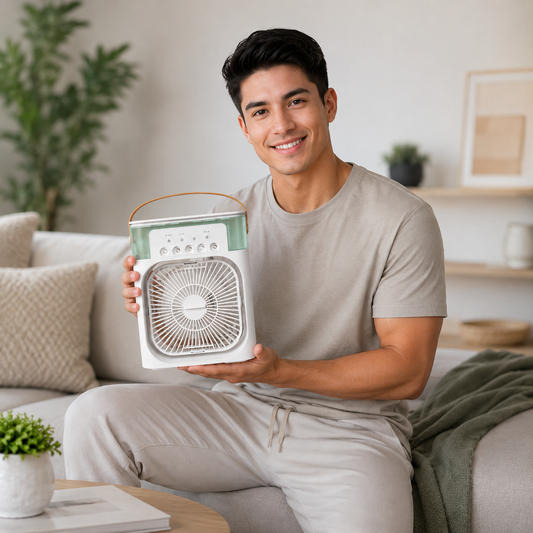 Ventilador De Aire Frio-Frescura personal para días y noches calurosas🌬️