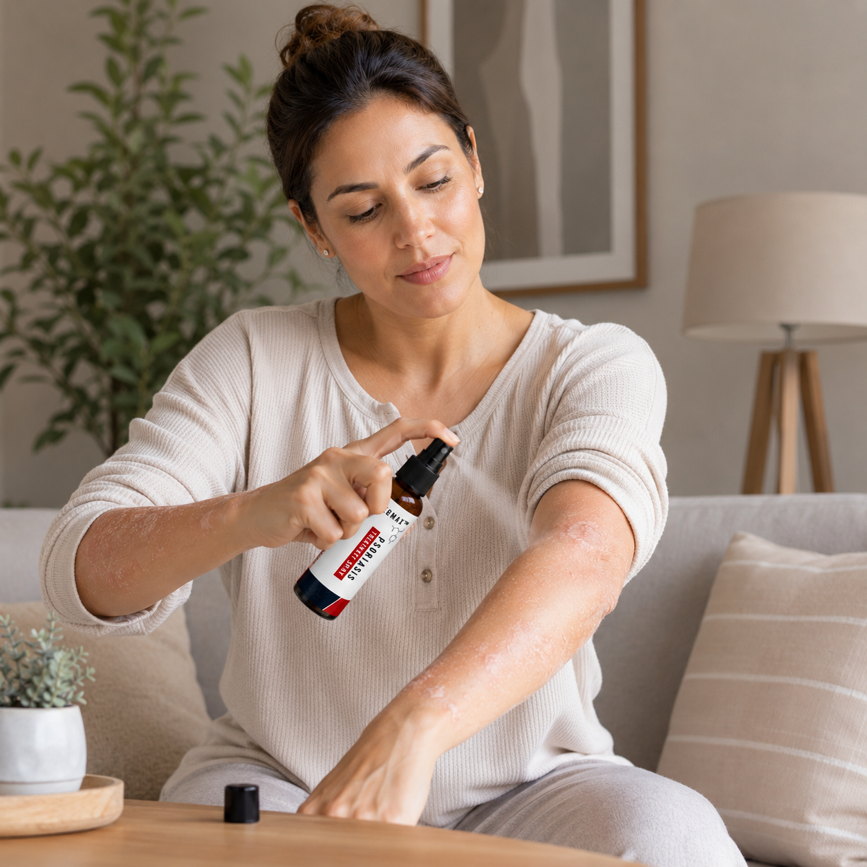 Psoriasis Spray- Alivio práctico para piel sensible e irritada