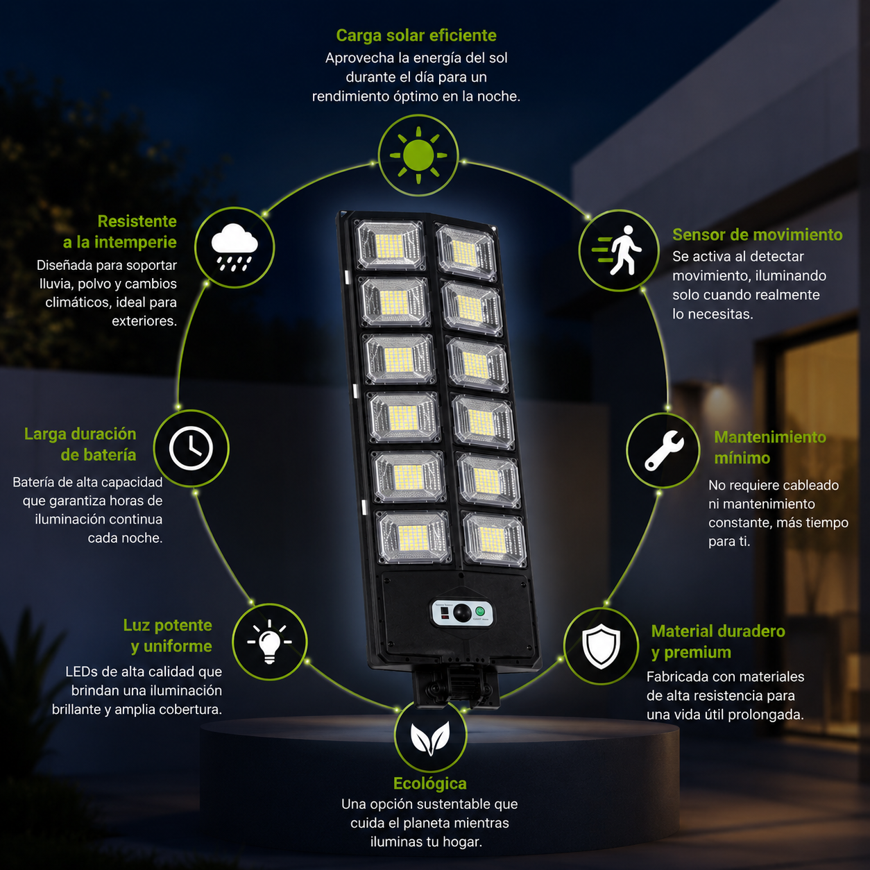 Lampara Solar- Más seguridad y luz para tu hogar🌙