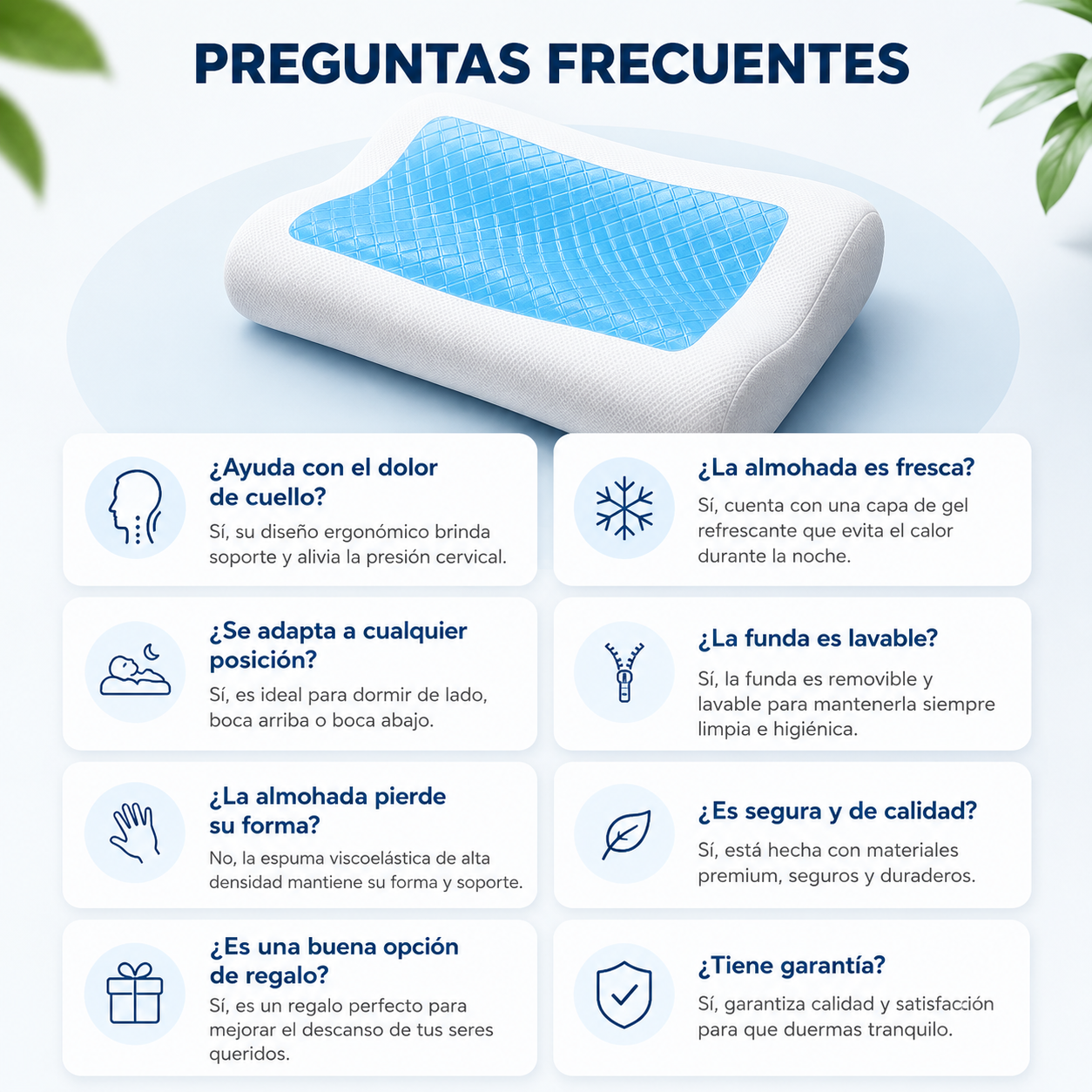 Almohada de Gel- Descansa con mayor frescura y comodidad